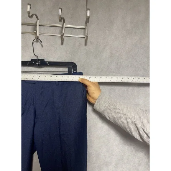 Banana Republic Pants Men 33X29 Blue Italy Barberis Canonico Super 110 Wool Luxe - Picture 4 of 12
